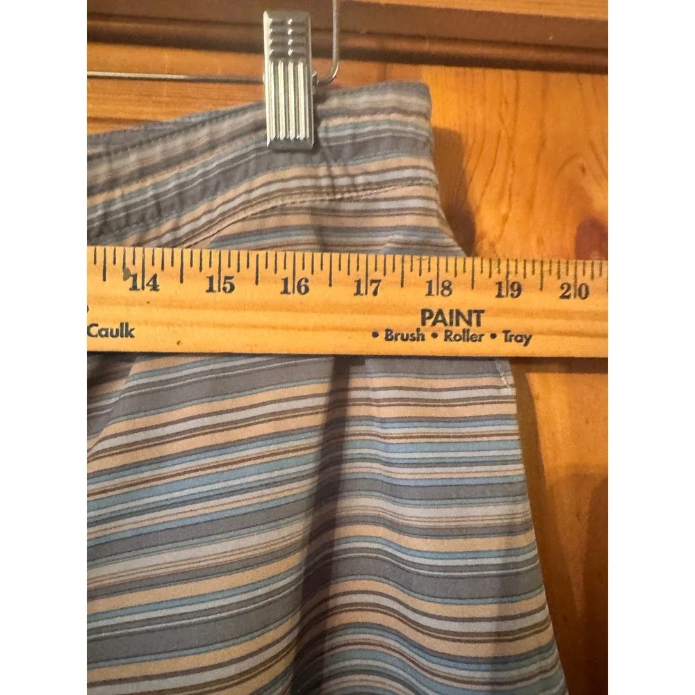 prAna Mens Striped Board Shorts Blue‎ Tan Grey Swim Trunks Size 36